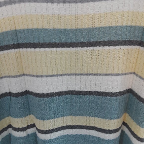 Alfred Dunner Knit Top Cream Pale Yellow Teal Gray - Picture 4 of 6